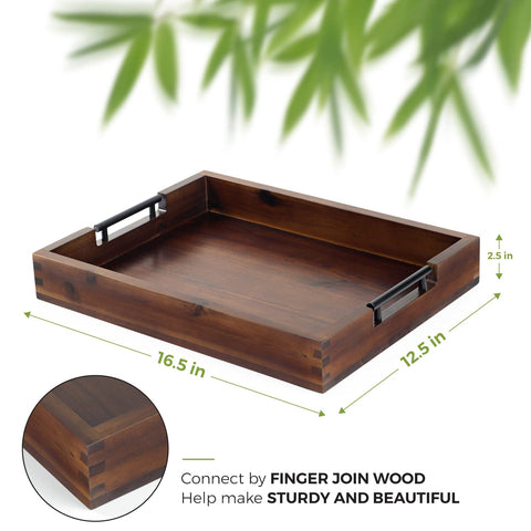 RAKYTO tray with metal handles ready for easy lifting and serving