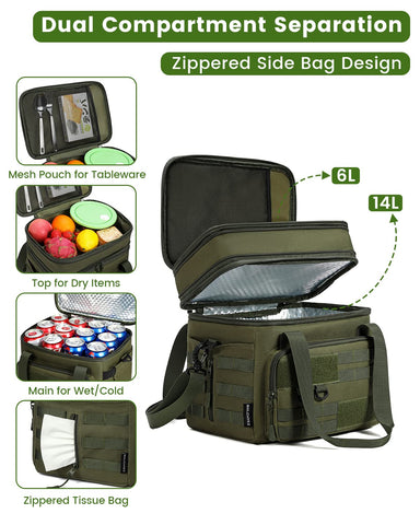 RalChyez lunch bag insulation layer highlights 7-8 hour temperature retention