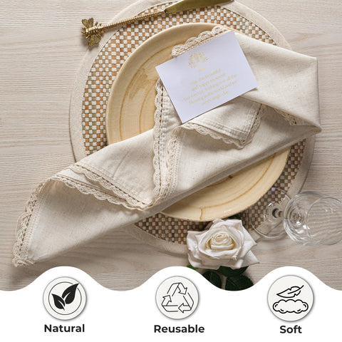 Ramanta Home cotton flax fabric napkins emphasize absorbent performance and natural texture
