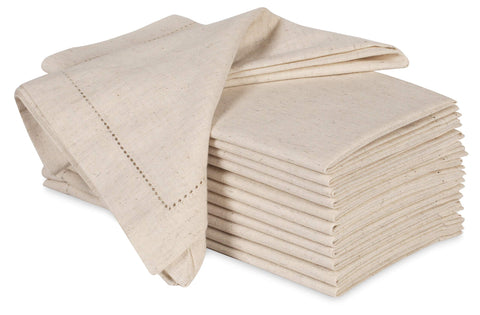Ramanta Home napkins with hemstitched corners for refined table detail.