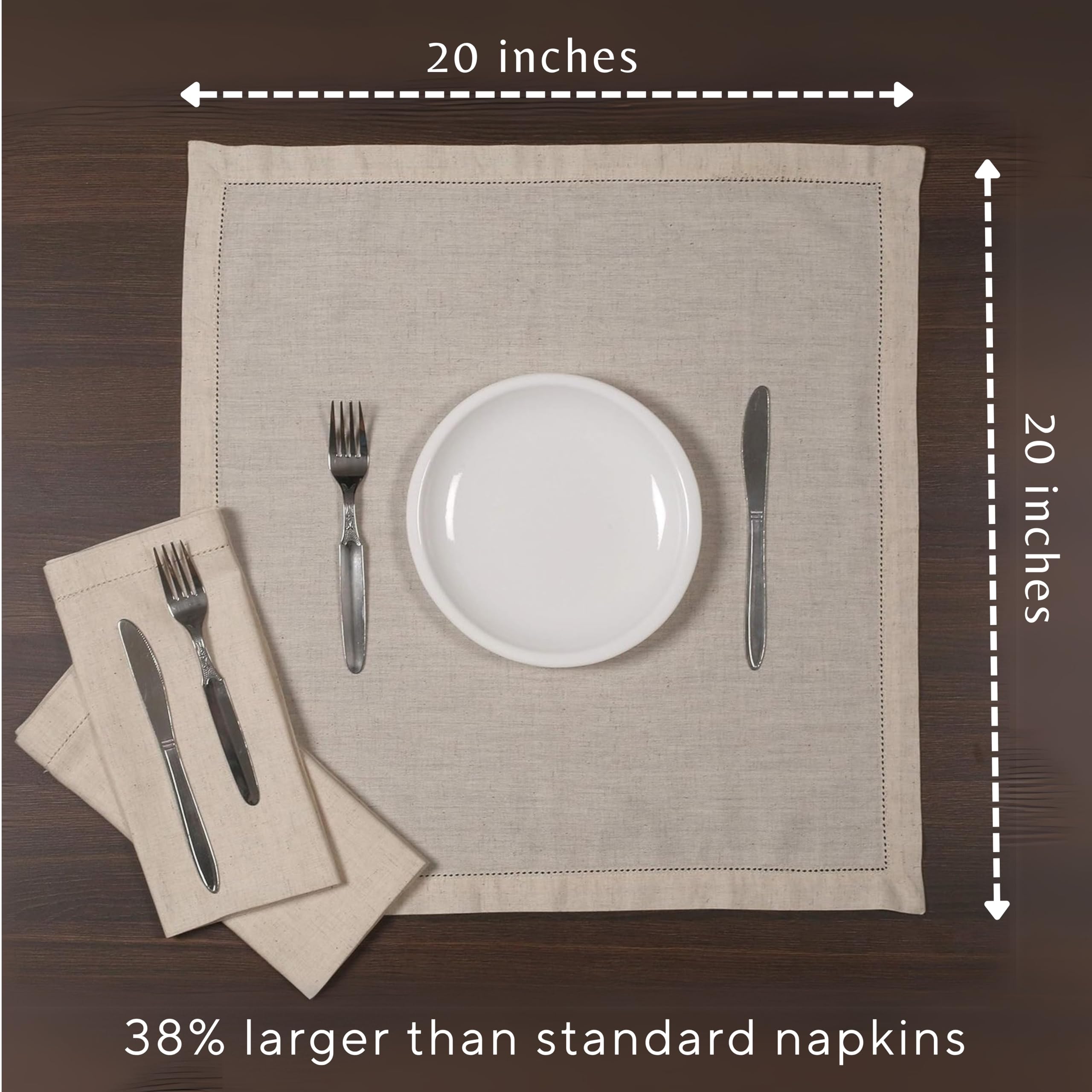 Set of 12 Ramanta Home napkins ready for gatherings.