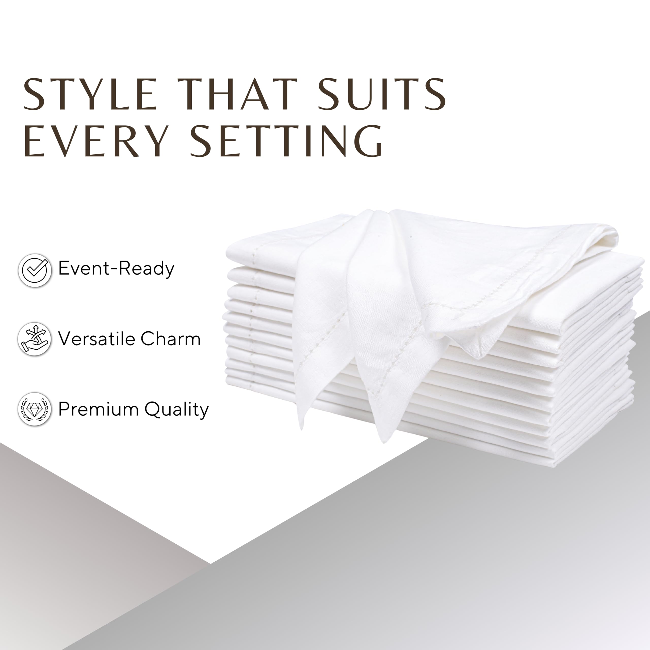 Ramanta Home set of 12 napkins ready for everyday meals.