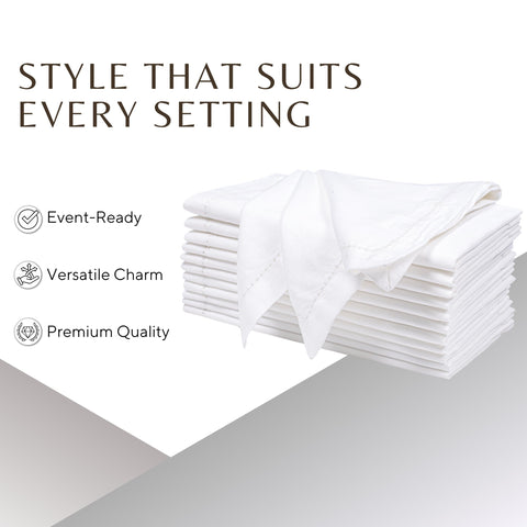 Ramanta Home set of 12 napkins ready for everyday meals.