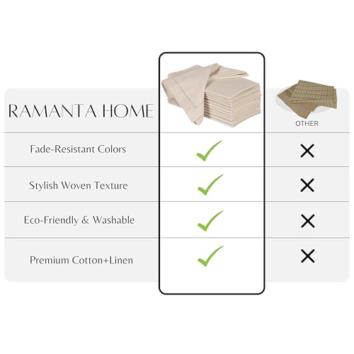 Close-up texture of Ramanta Home flax-cotton fabric for natural feel.