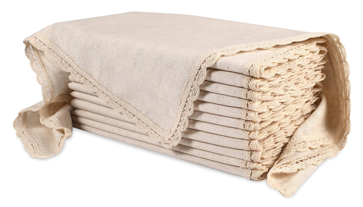 Ramanta Home natural coth dinner napkins closeup, soft durable fabric for daily meals