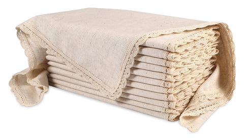 Ramanta Home natural coth dinner napkins closeup, soft durable fabric for daily meals