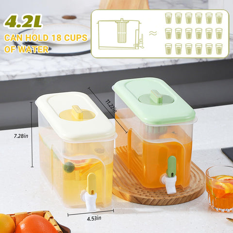 RAMFIYN iced tea pitcher in fridge with removable basket for stronger, customizable flavors.
