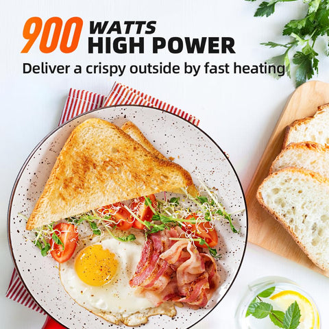 RAMJOY Black Toaster removable crumb tray for quick, mess-free cleaning.