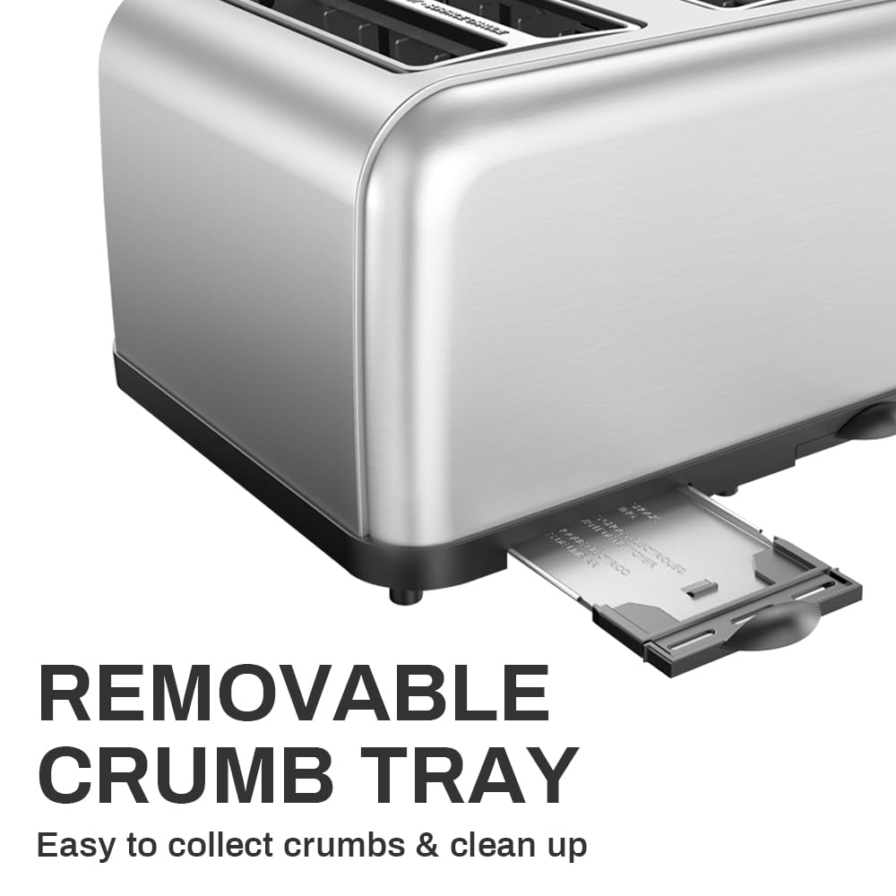 RAMJOY Toaster ergonomic lift lever adds smooth operation