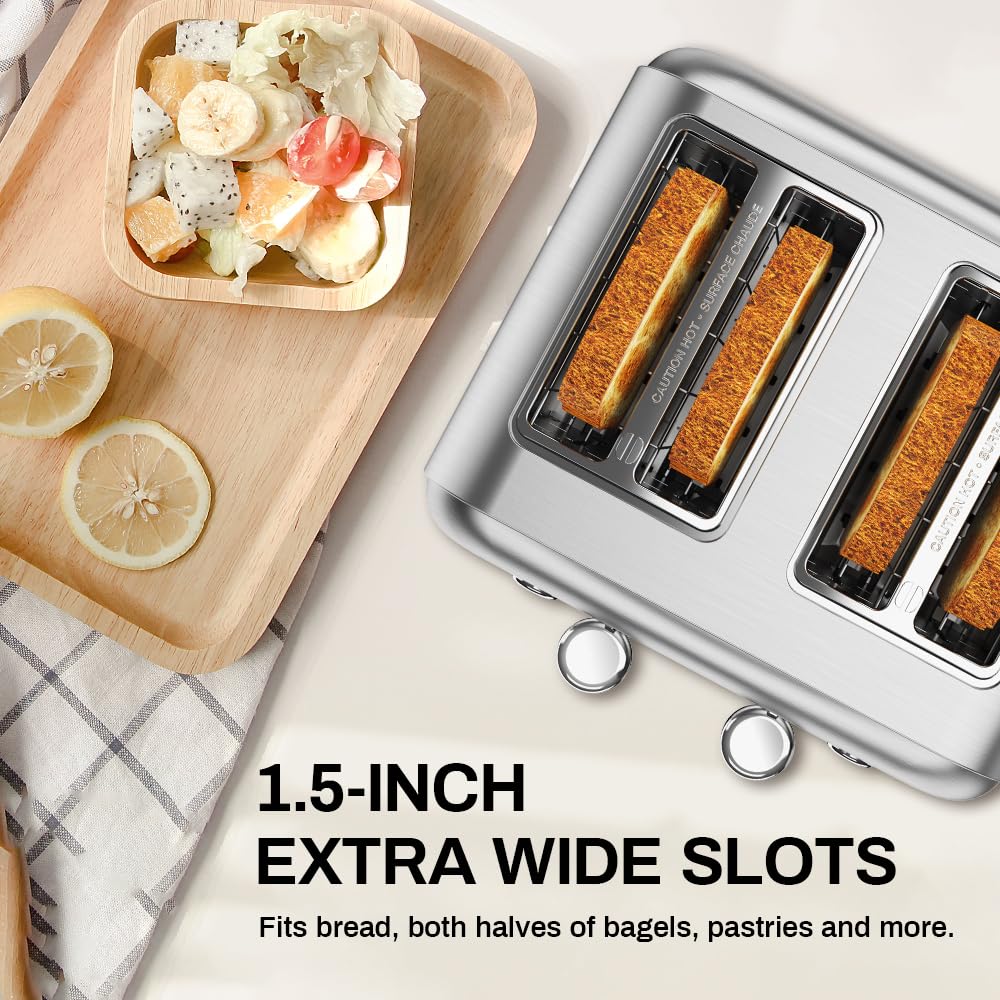 RAMJOY Toaster removable crumb tray makes cleanup quick