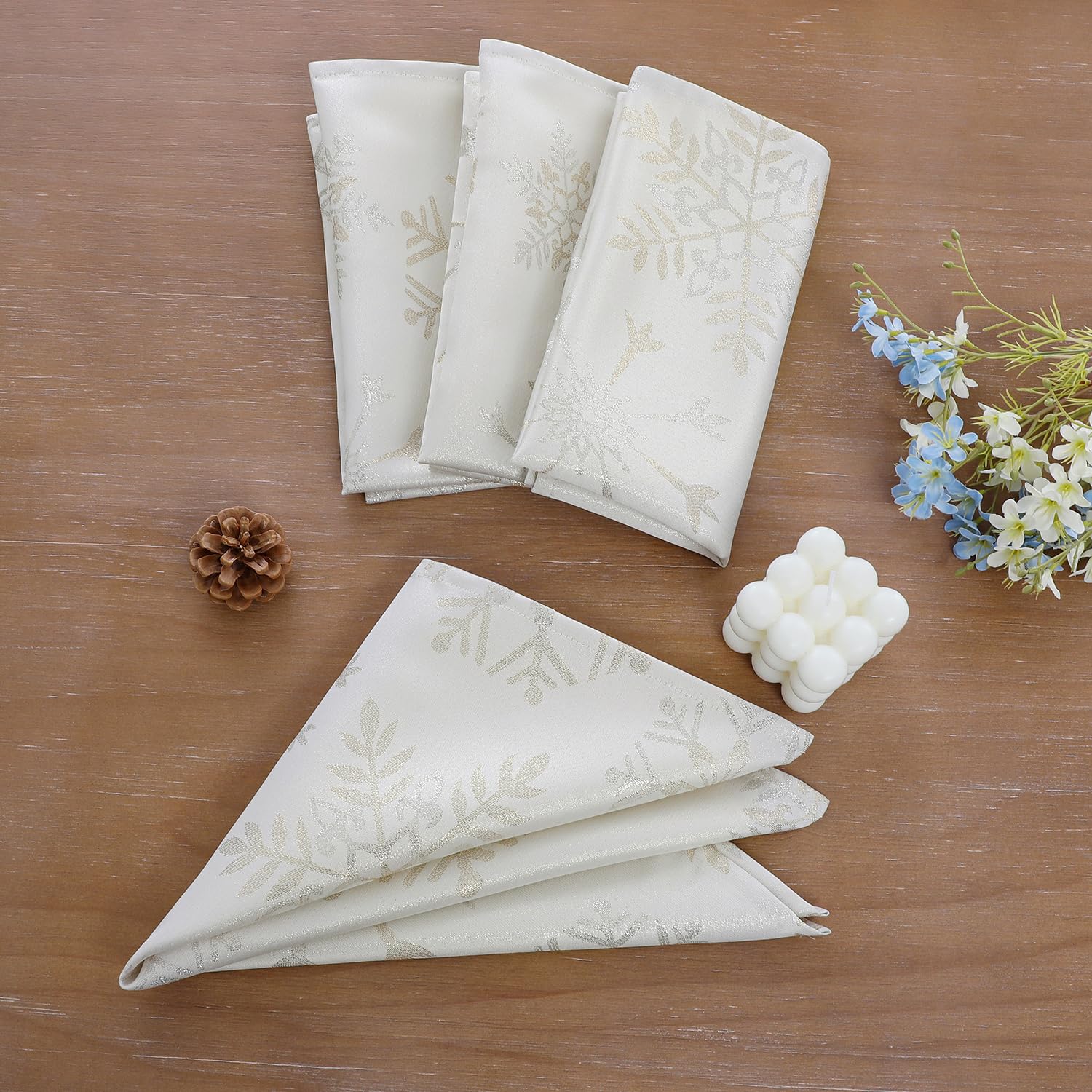 Randall jacquard metallic fabric close-up showing soft shine for upscale dining.