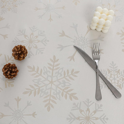 Randall kitchen counter display features metallic napkins for festive occasions.