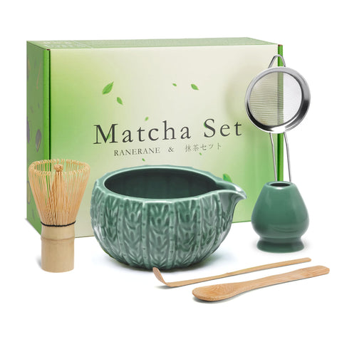 RANERANE matcha set with whisk and holder for smooth, frothy cups