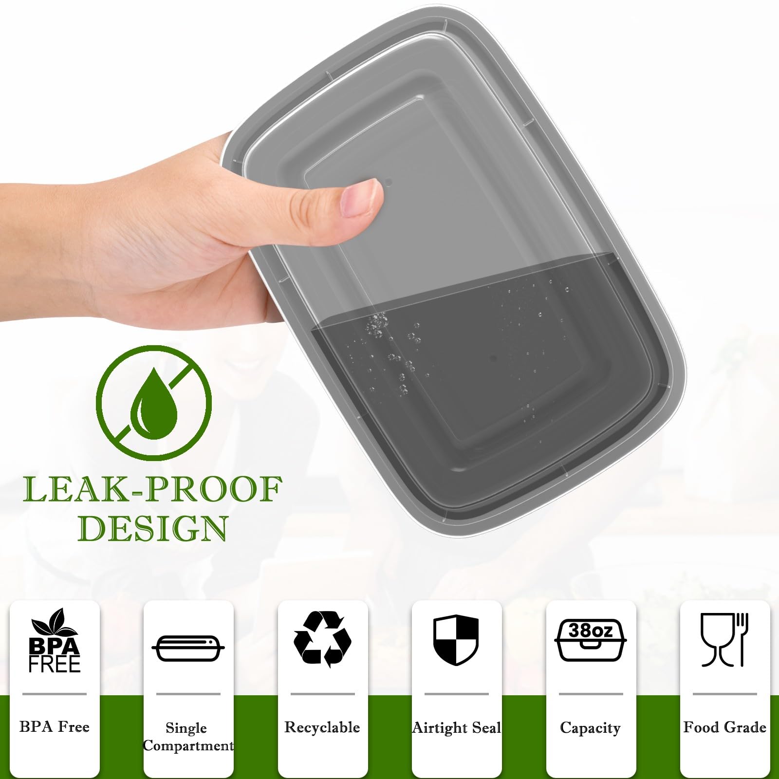 RANLITTLE 50-pack meal prep containers organize portions for weekly planning.
