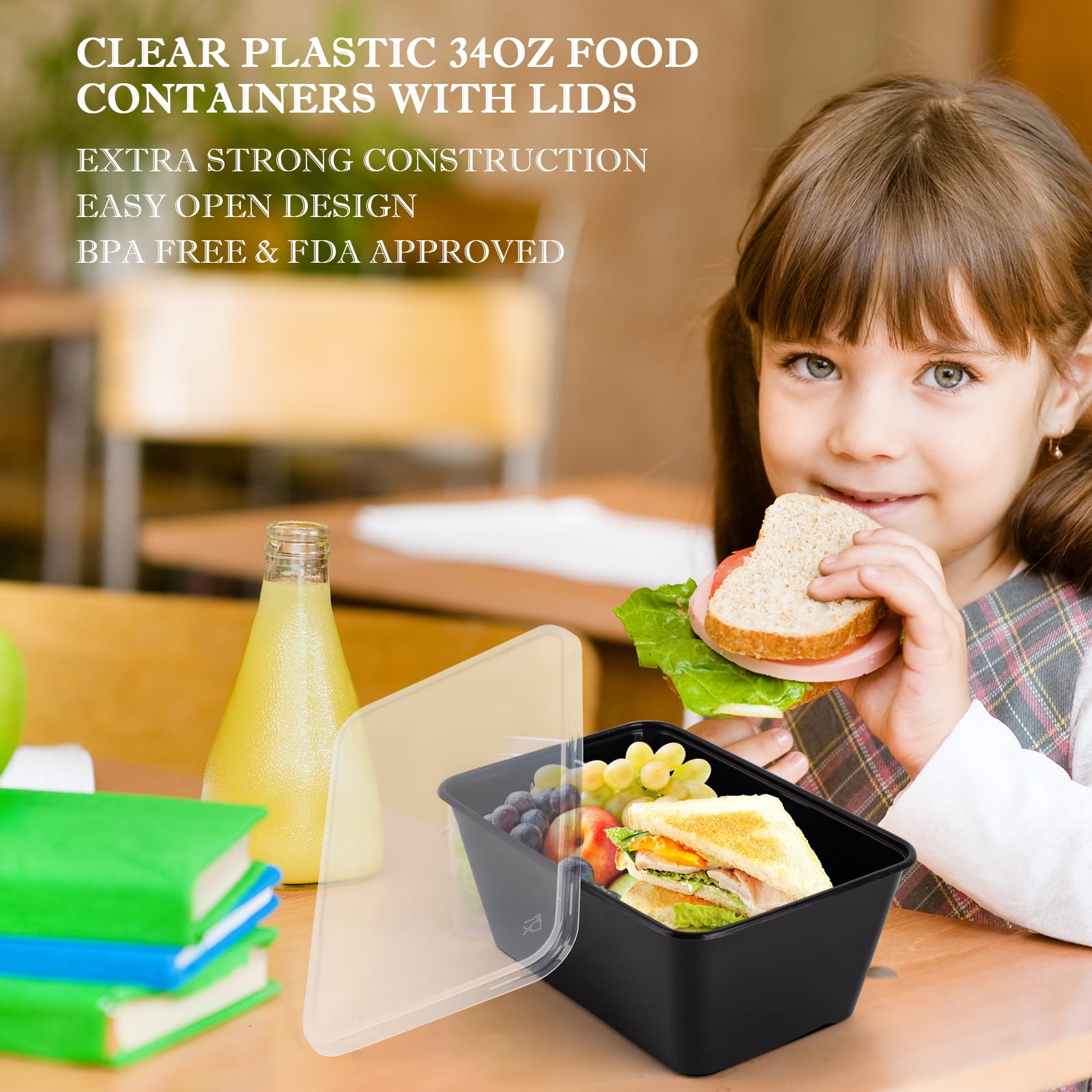 RANLITTLE airtight leakproof lids on durable containers for mess-free to-go meals