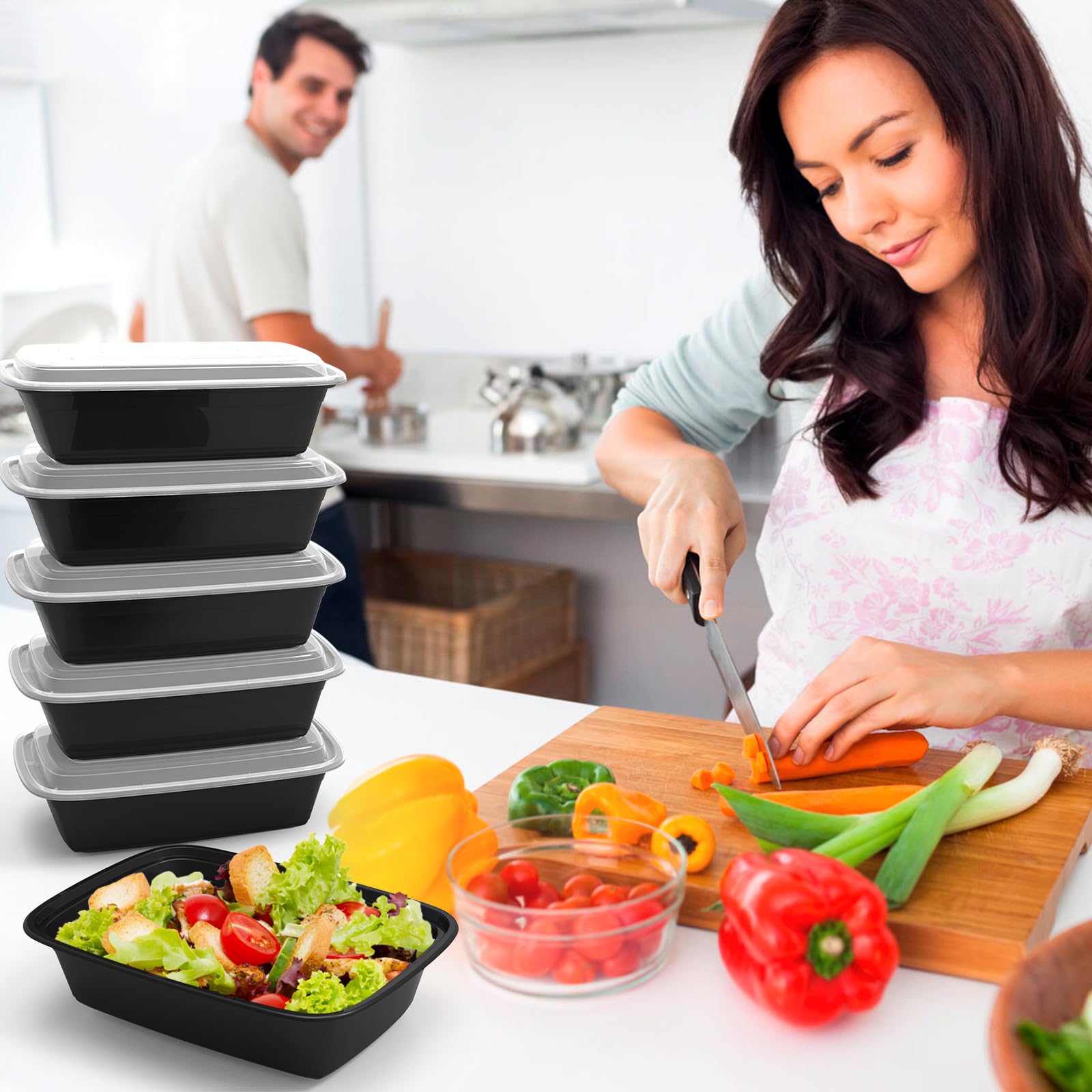 RANLITTLE microwave-safe containers heat meals in the same container.