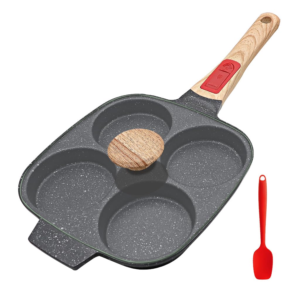 RANX INGST fried egg pan with lid showing four compartments for quick omelets