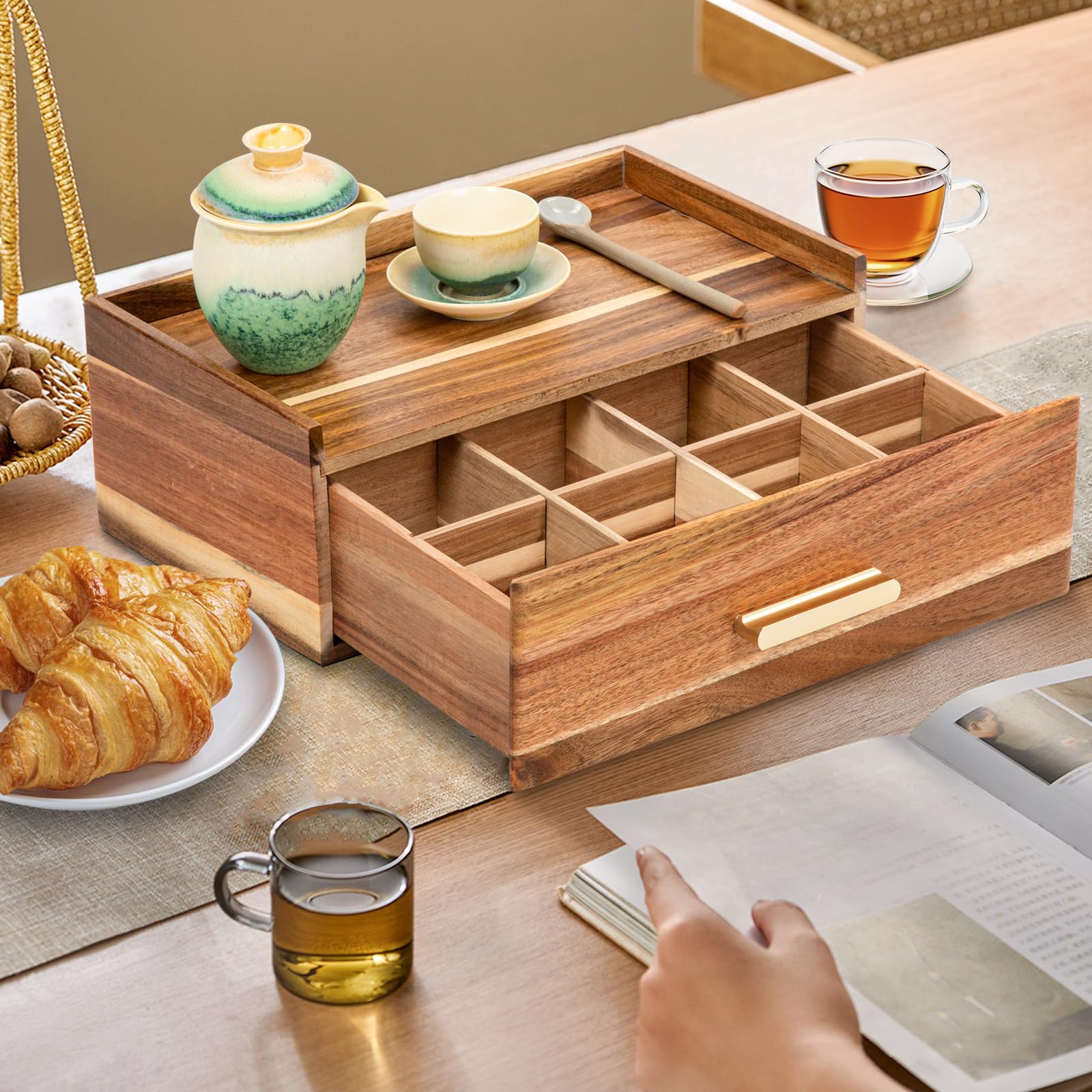 RANXFLOAT elegant gift-ready tea storage box for tea lovers