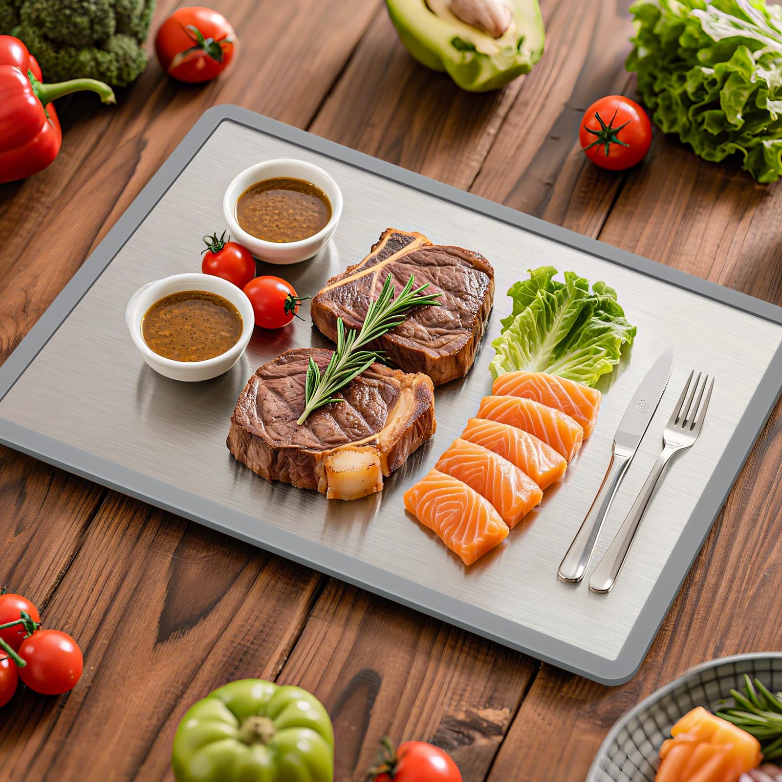 RAOOKIF roomy 15 by 11 inch board provides ample space for meal prep.