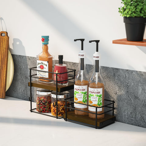 RAUMRIGGE space-saving stand keeps counters tidy and items visible.