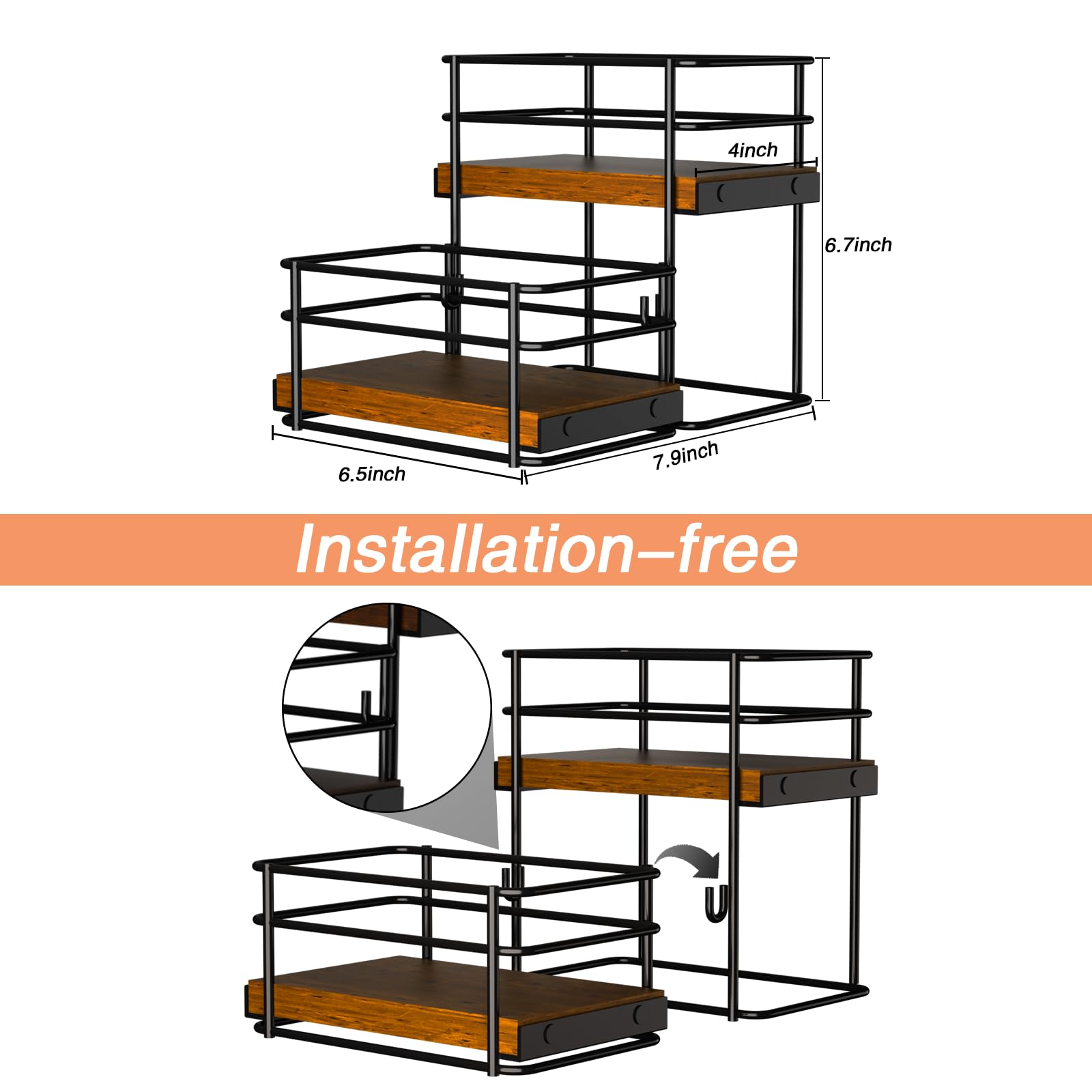 RAUMRIGGE two-tier syrup holder ideal for compact countertops and tidy cafes.