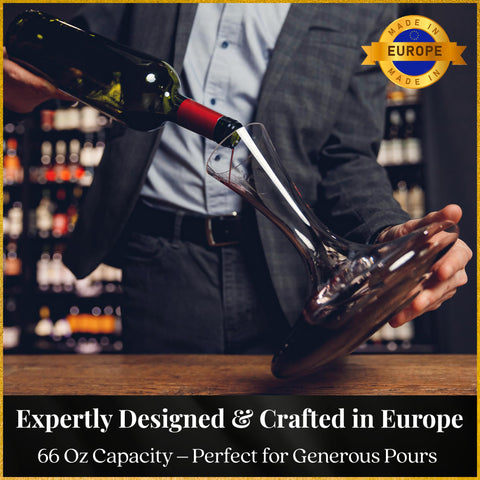 Ravenscroft crystal stopper atop the decanter helps preserve pours.