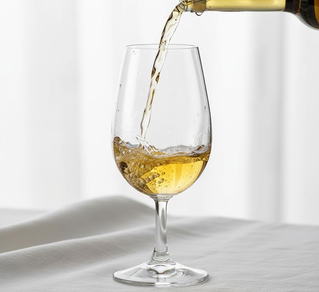 Close-up of Ravenscroft glass shows a pulled stem for durable, elegant handling.