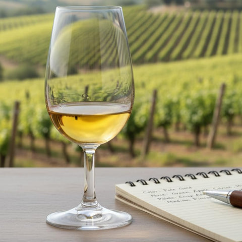 A Ravenscroft tasting glass with a tight bowl supports small, precise pours.