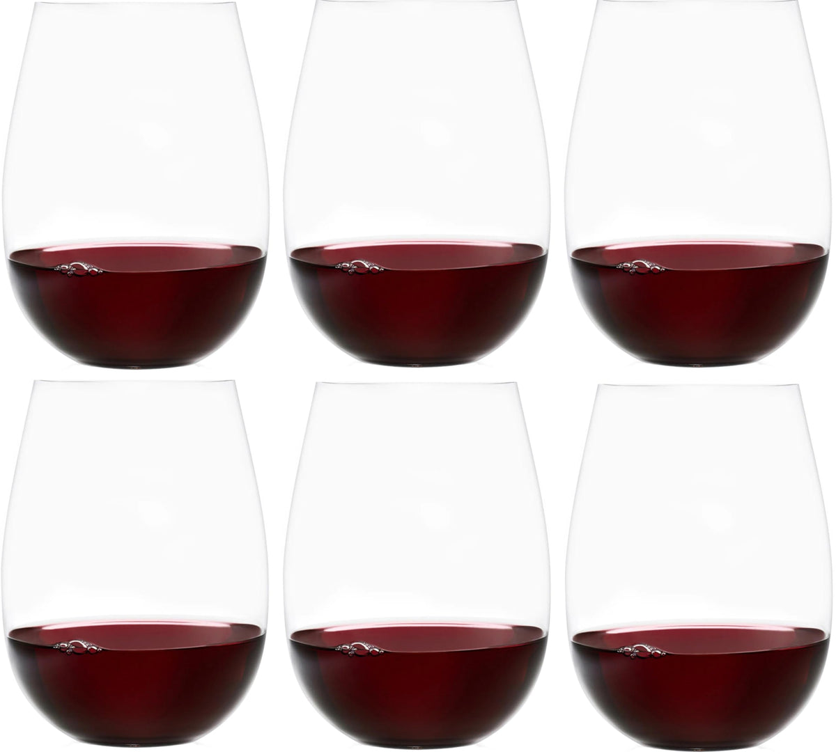 Ravenscroft stemless wine glass front view emphasizes sturdy design for everyday entertaining