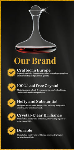 Ravenscroft decanter with a wide base boosts surface area for aeration.