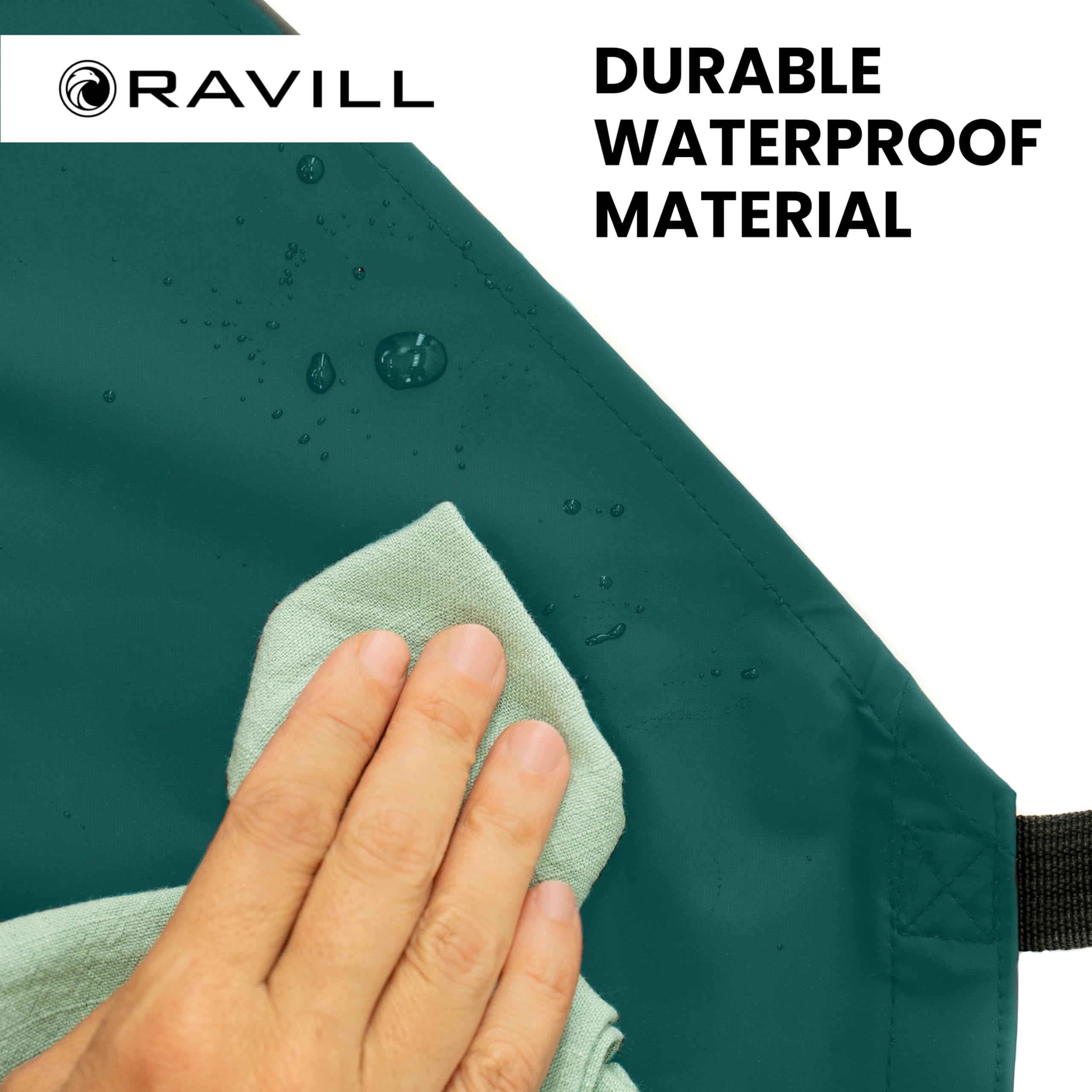 Ravill waterproof apron resists stains and wipes clean after messes.