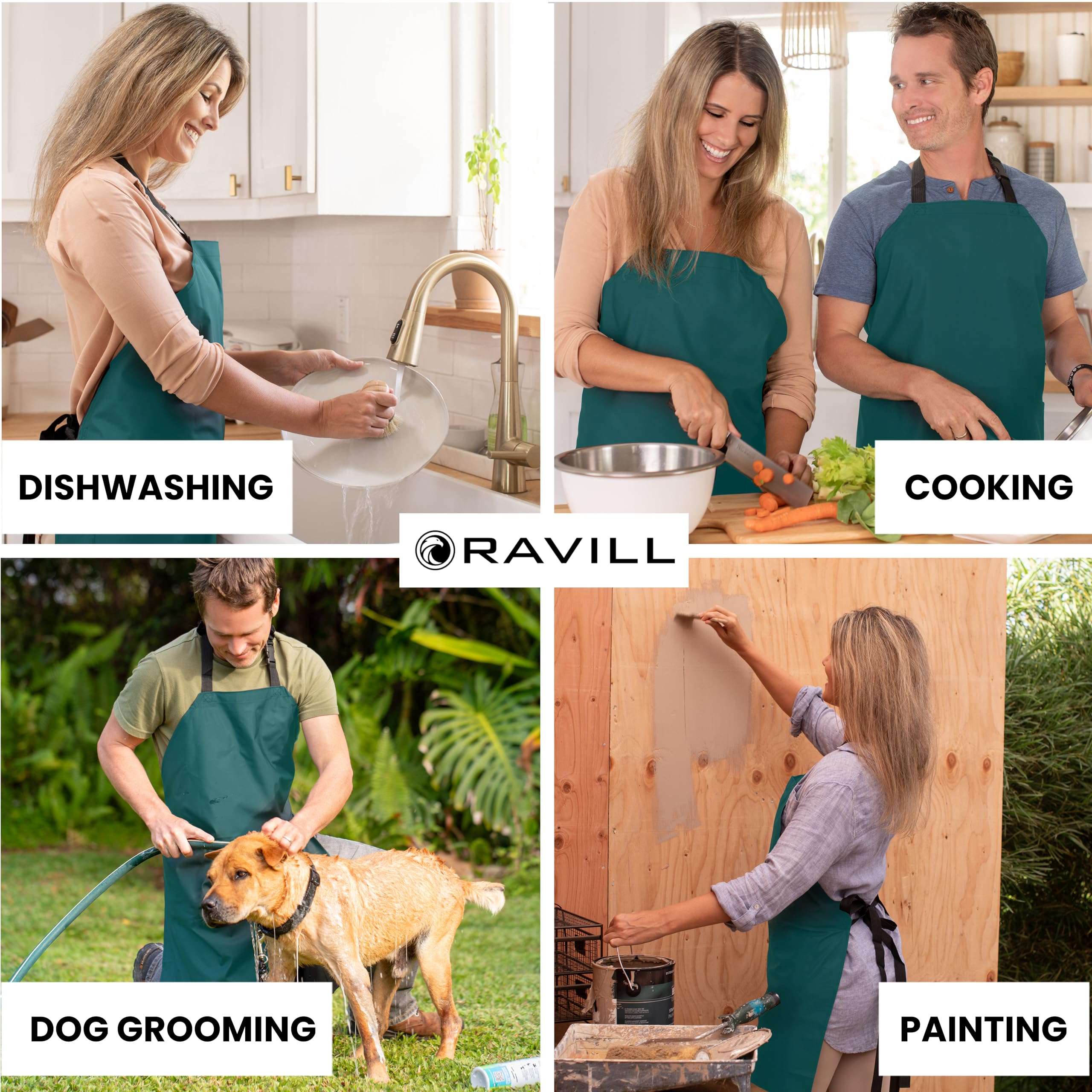 Ravill waterproof apron unisex fit suits men and women at work.