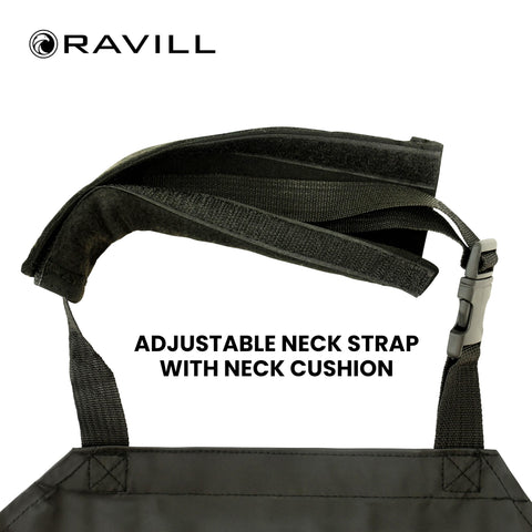 Ravill apron in kitchen dishwashing setup keeps wearer dry and protected