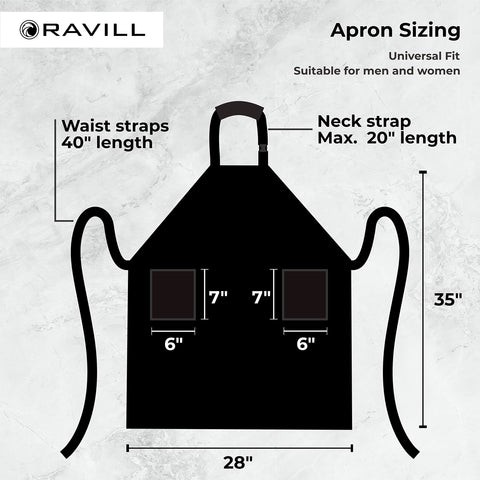 Ravill apron with two pockets for easy tool access during grooming or dishwashing