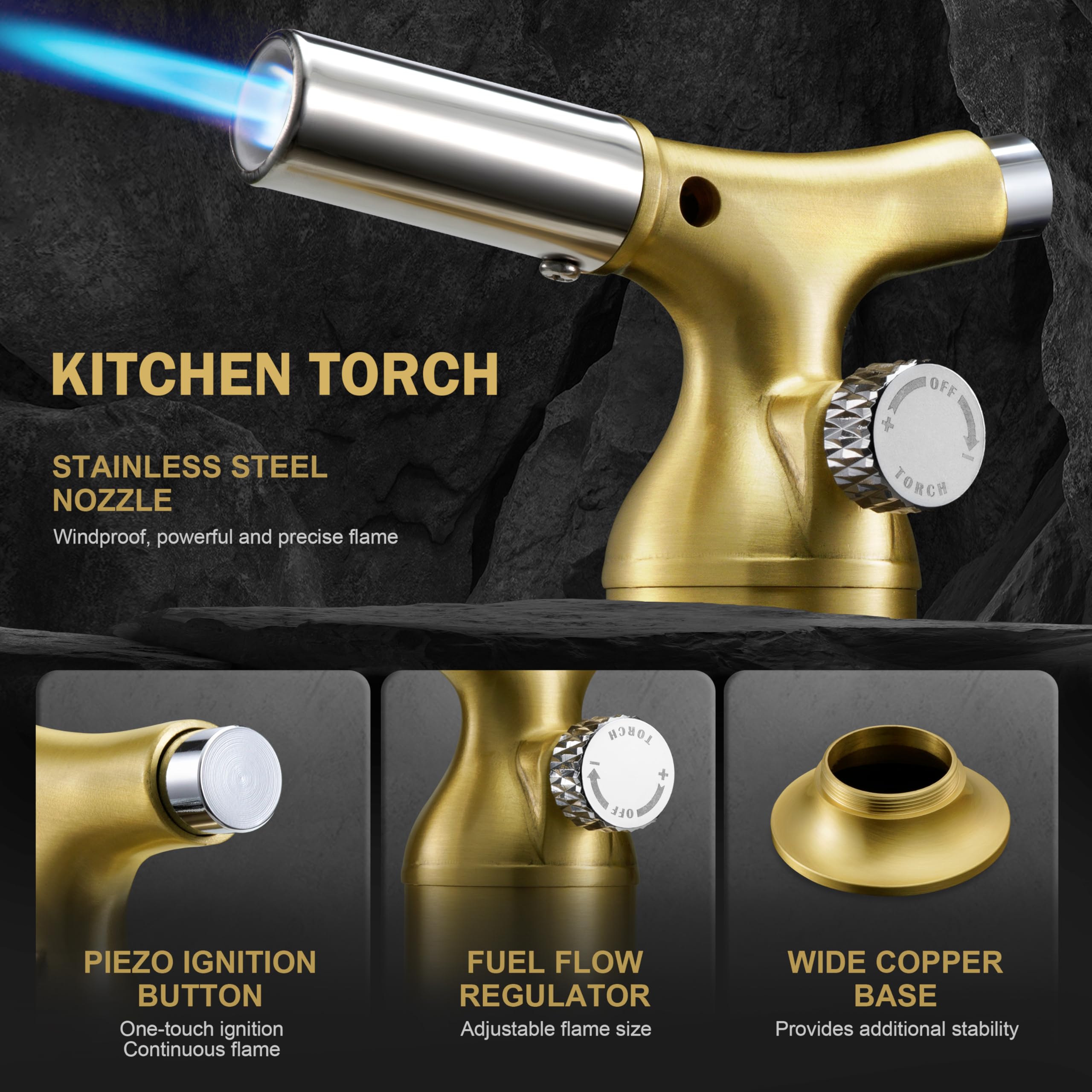 RAVS detachable copper base provides stable, hands-free operation on a counter.