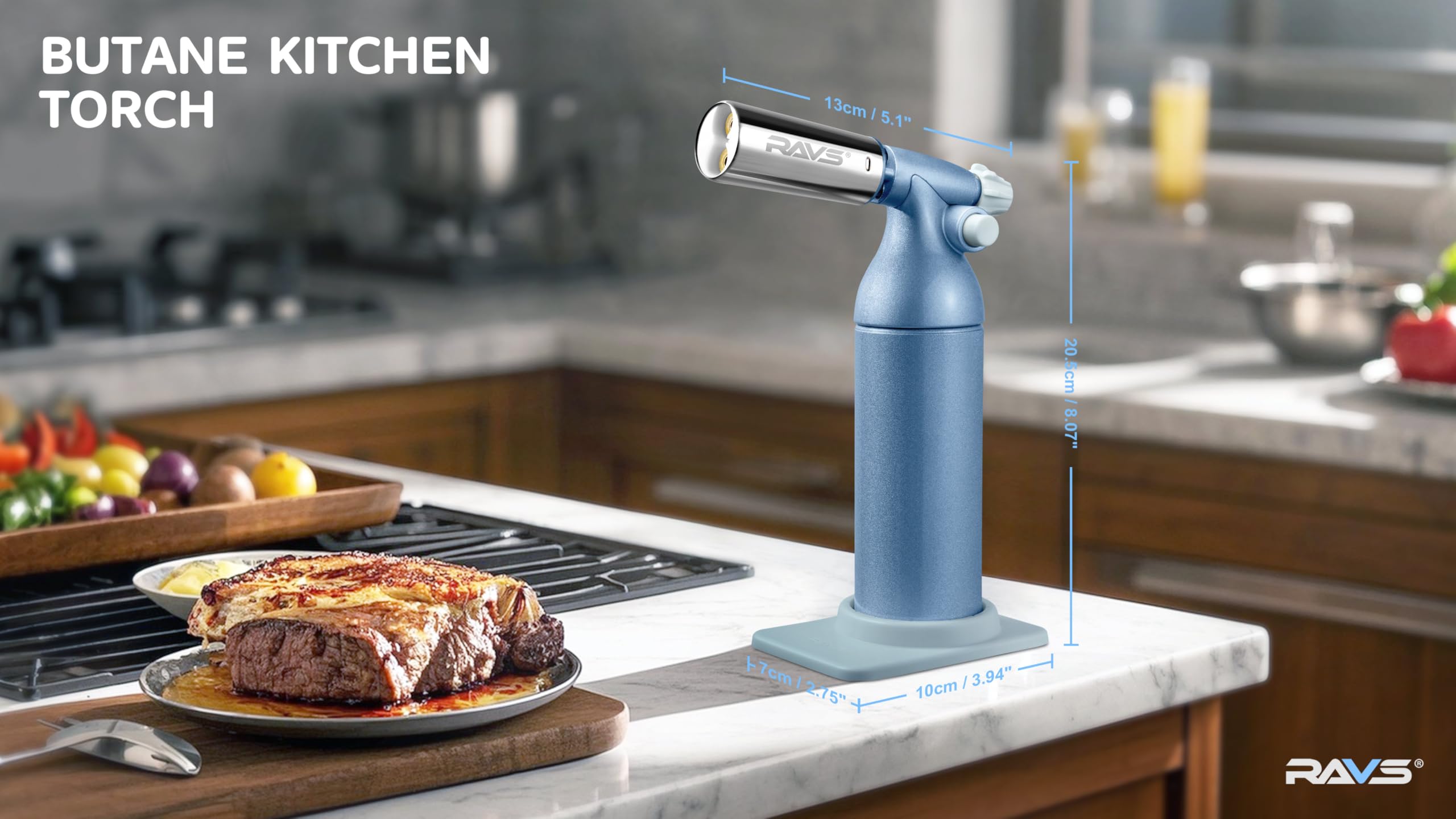 RAVS torch base provides stable hands-free operation on a counter