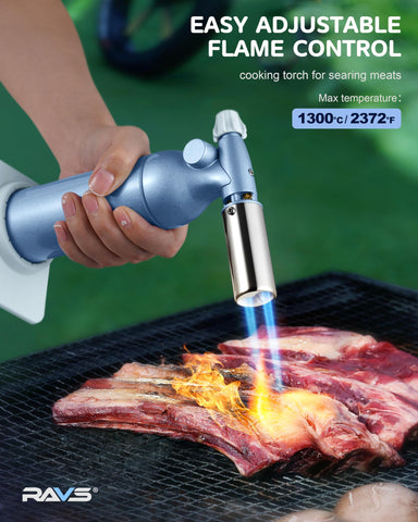 RAVS windproof nozzle concentrates flame for outdoor cooking