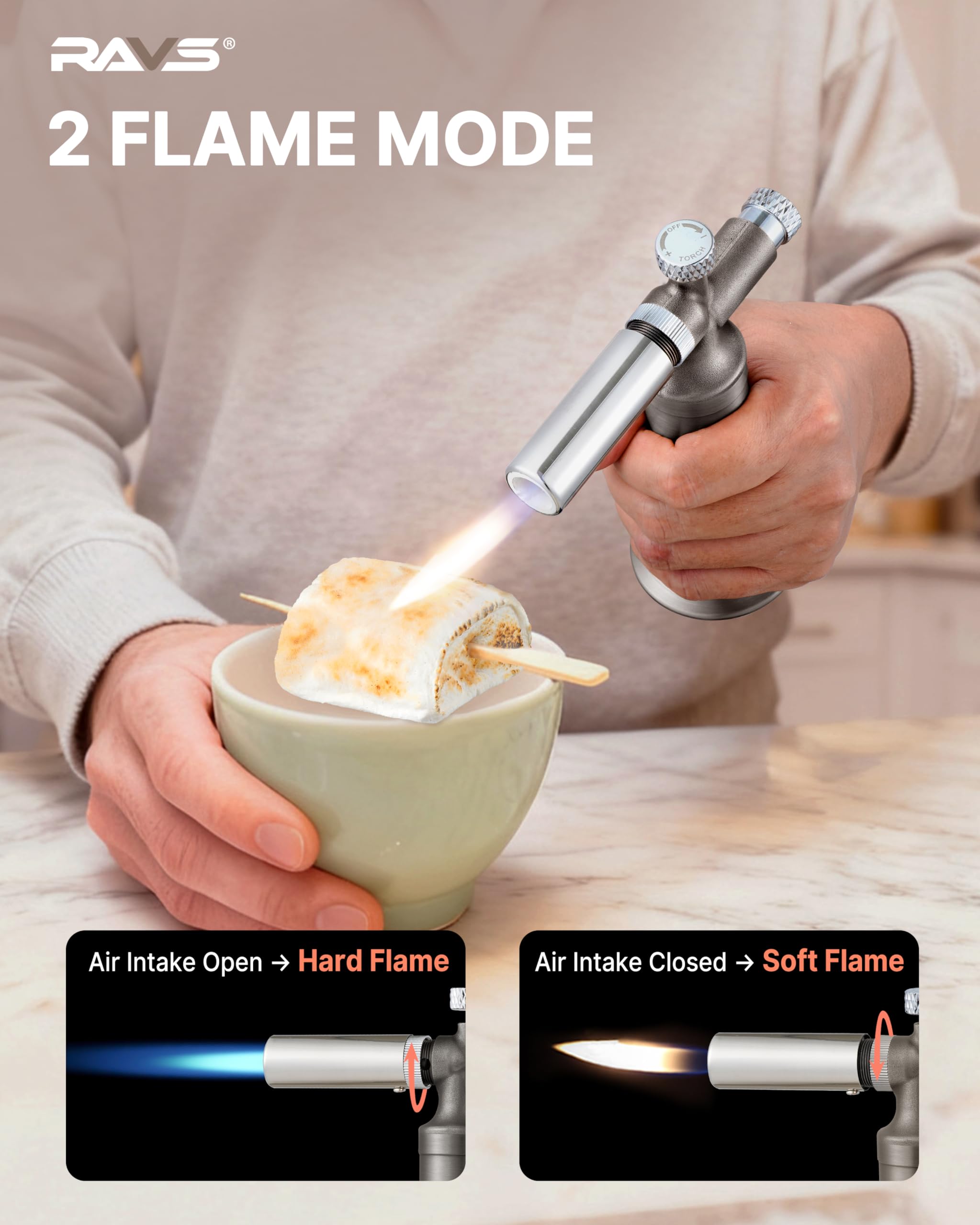 RAVS extended safety nozzle protects hands during high-heat operation