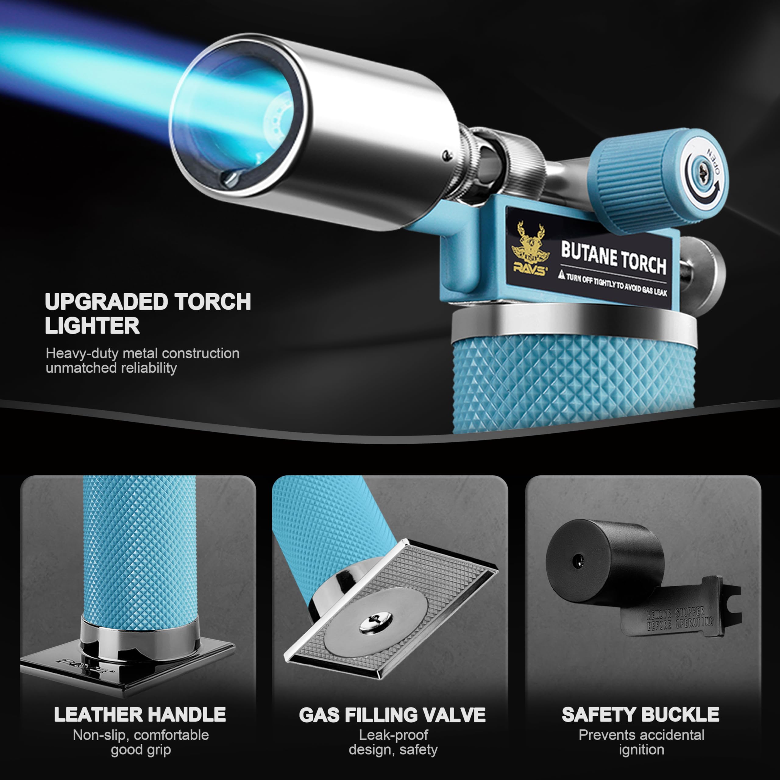 RAVS torch ergonomic handle offering comfortable, cool-grip control