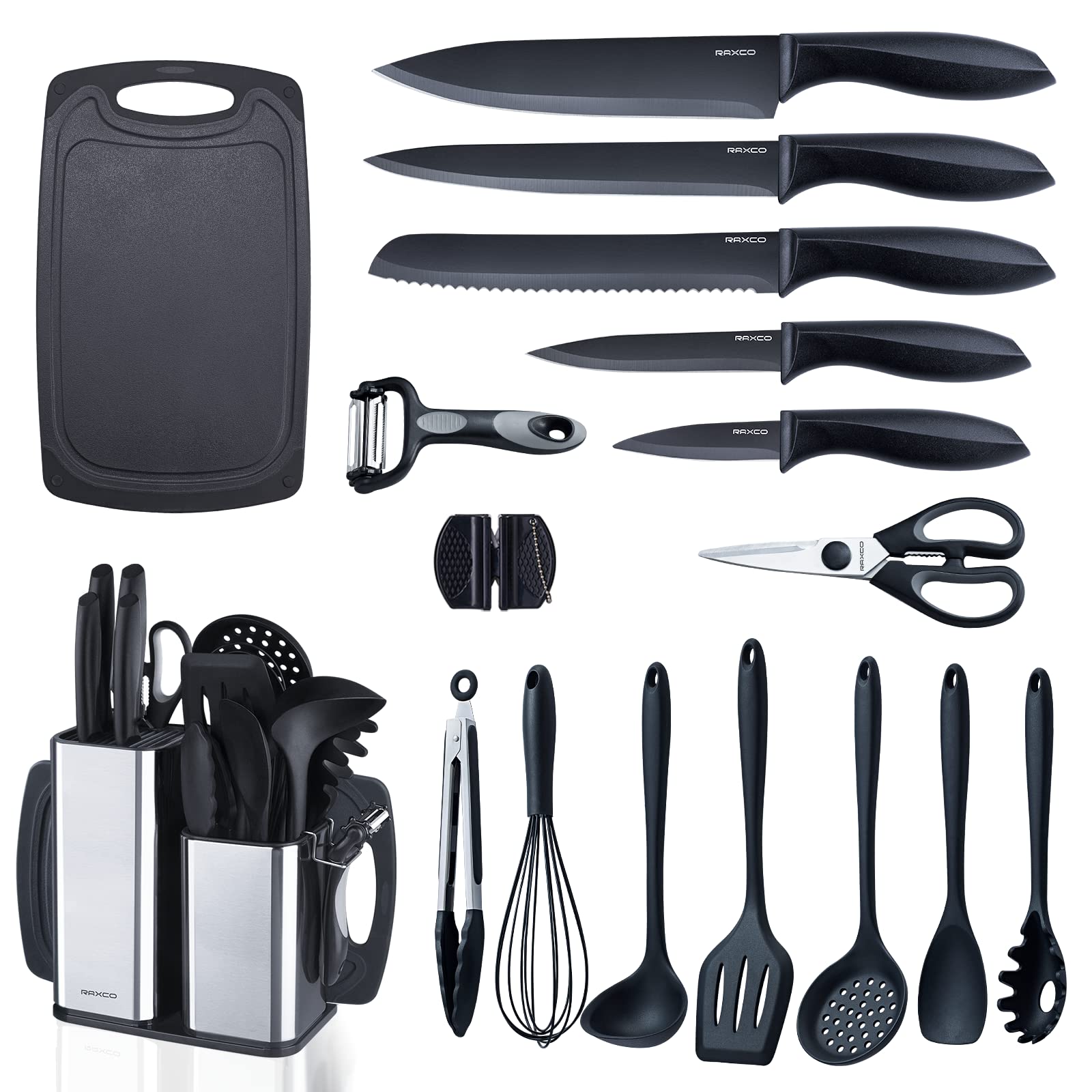 RAXCO 18-piece knife set with sharp blades for precise cutting