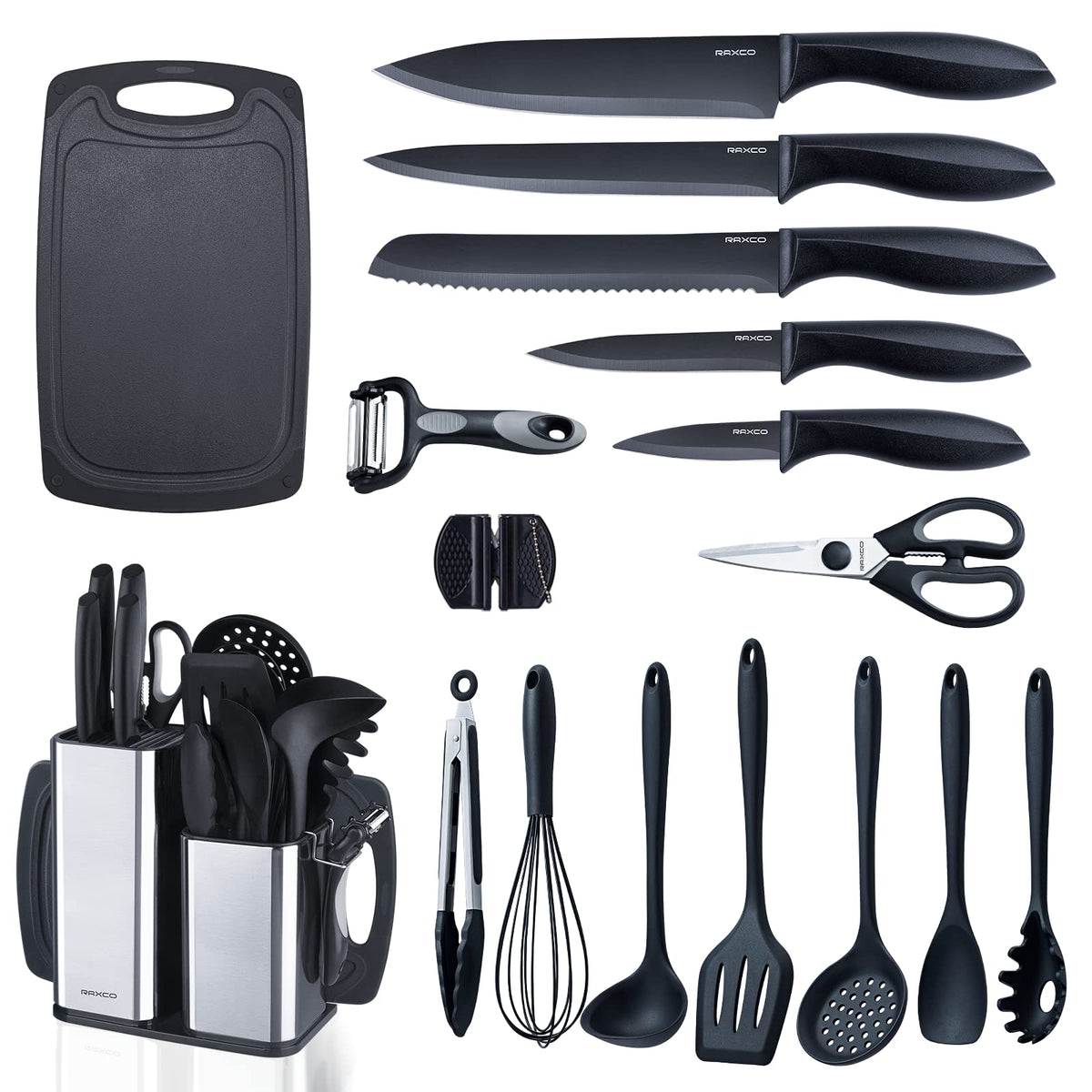 RAXCO 18-piece knife set with sharp blades for precise cutting