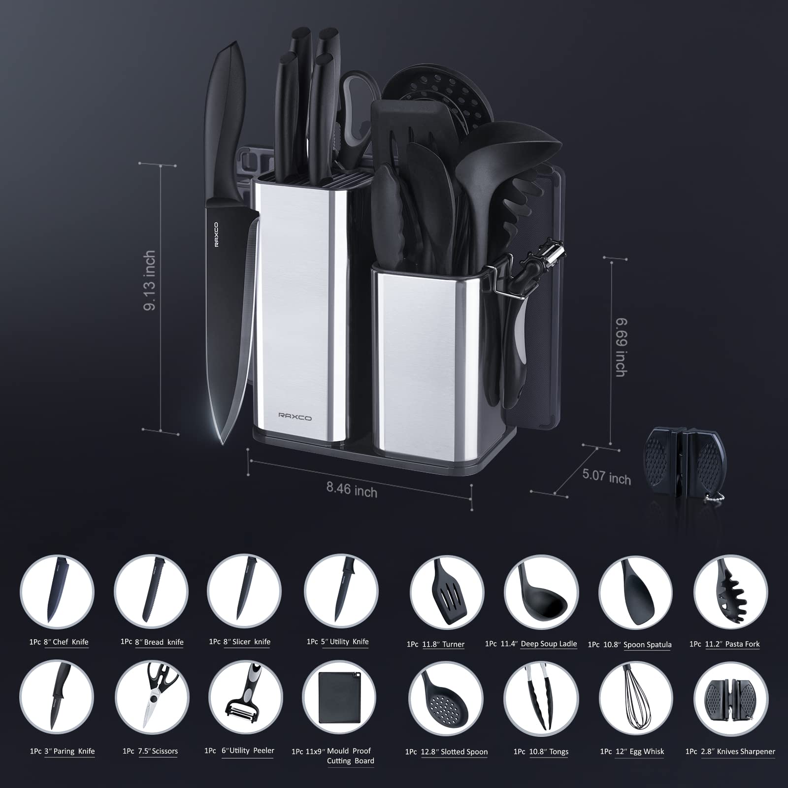 RAXCO 18-piece kitchen tool set supports everyday meal prep