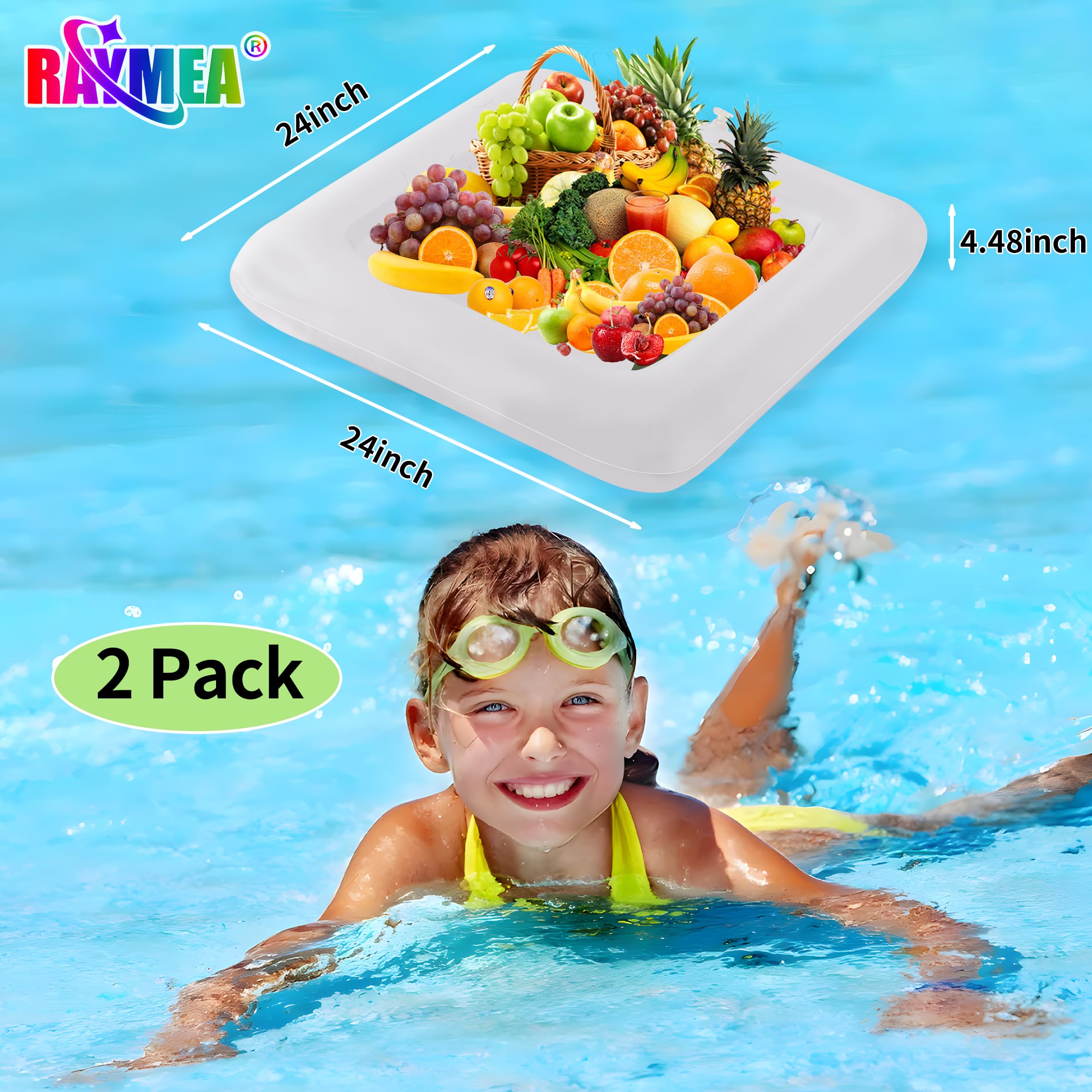 RAYMEA inflatable ice bar in use at a pool party keeps refreshments accessible