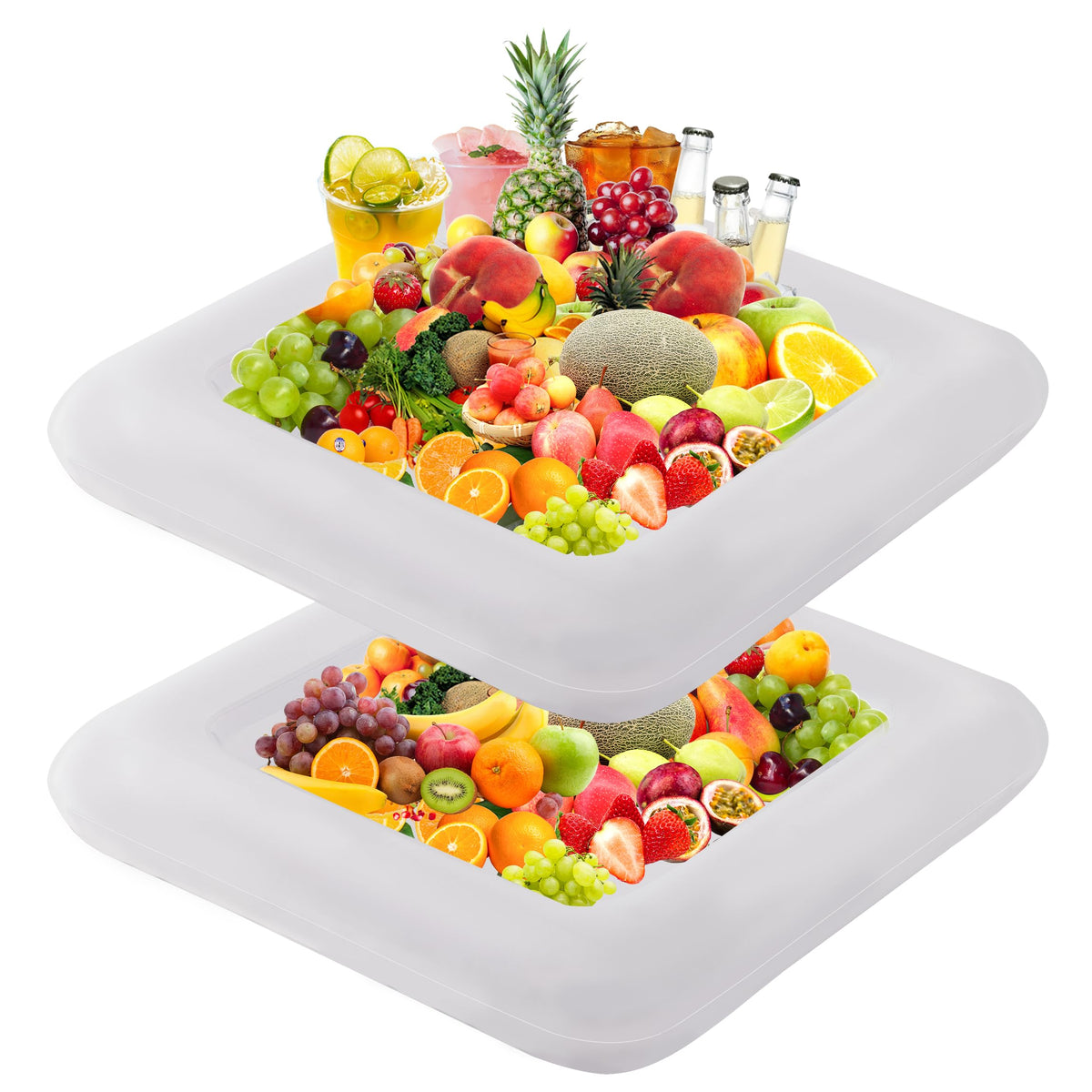 RAYMEA inflatable ice serving bar front view showing compact design and cooling capability