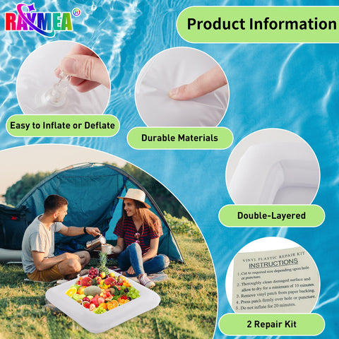 RAYMEA inflatable ice serving bar side view ideal for poolside entertaining