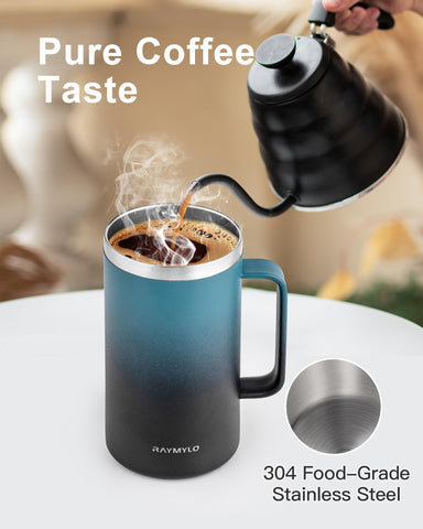 RAYMYLO mug crafted from 304 stainless steel for pure flavor.