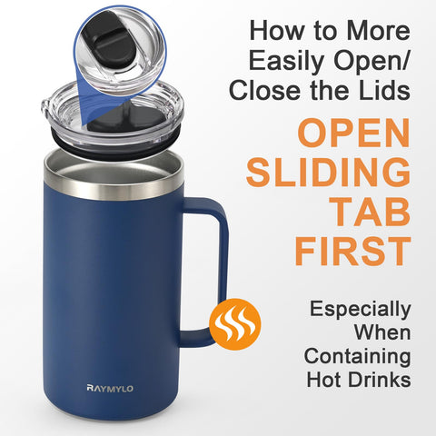 RAYMYLO Insulated Mug 24 oz cleaning with included cup brush