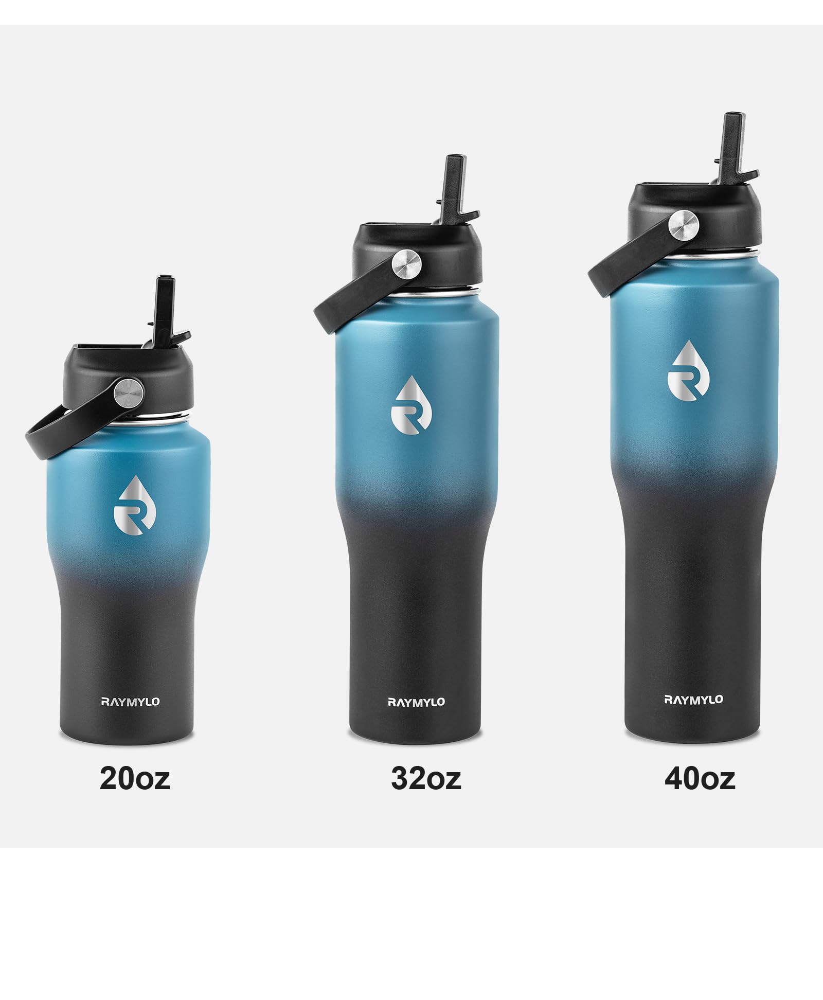 RAYMYLO includes straw lid and spout lid for flexible hydration options.