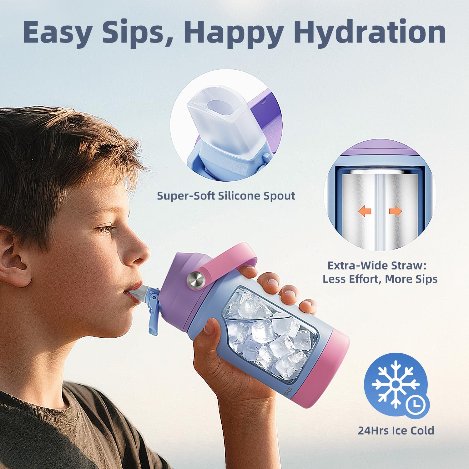 RAYMYLO dust cover on bottle to keep straw clean during use