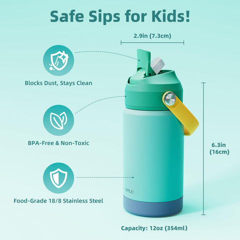 Soft spout on the RAYMYLO bottle is gentle on tiny teeth